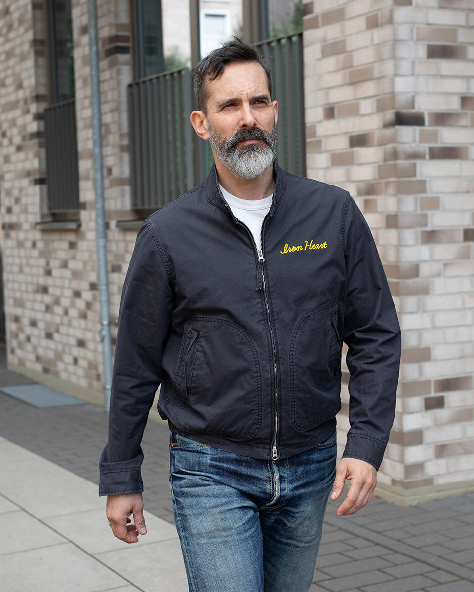 IHJ-165-BLK - 6.2oz Serge Drizzler Jacket - Black – IRON HEART GERMANY