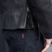 IHJ-172-BLK - FW26 - Waterproof Coated Leather Rider’s Jacket - Black