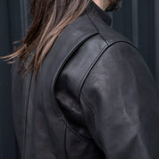 IHJ-172-BLK - FW26 - Waterproof Coated Leather Rider’s Jacket - Black