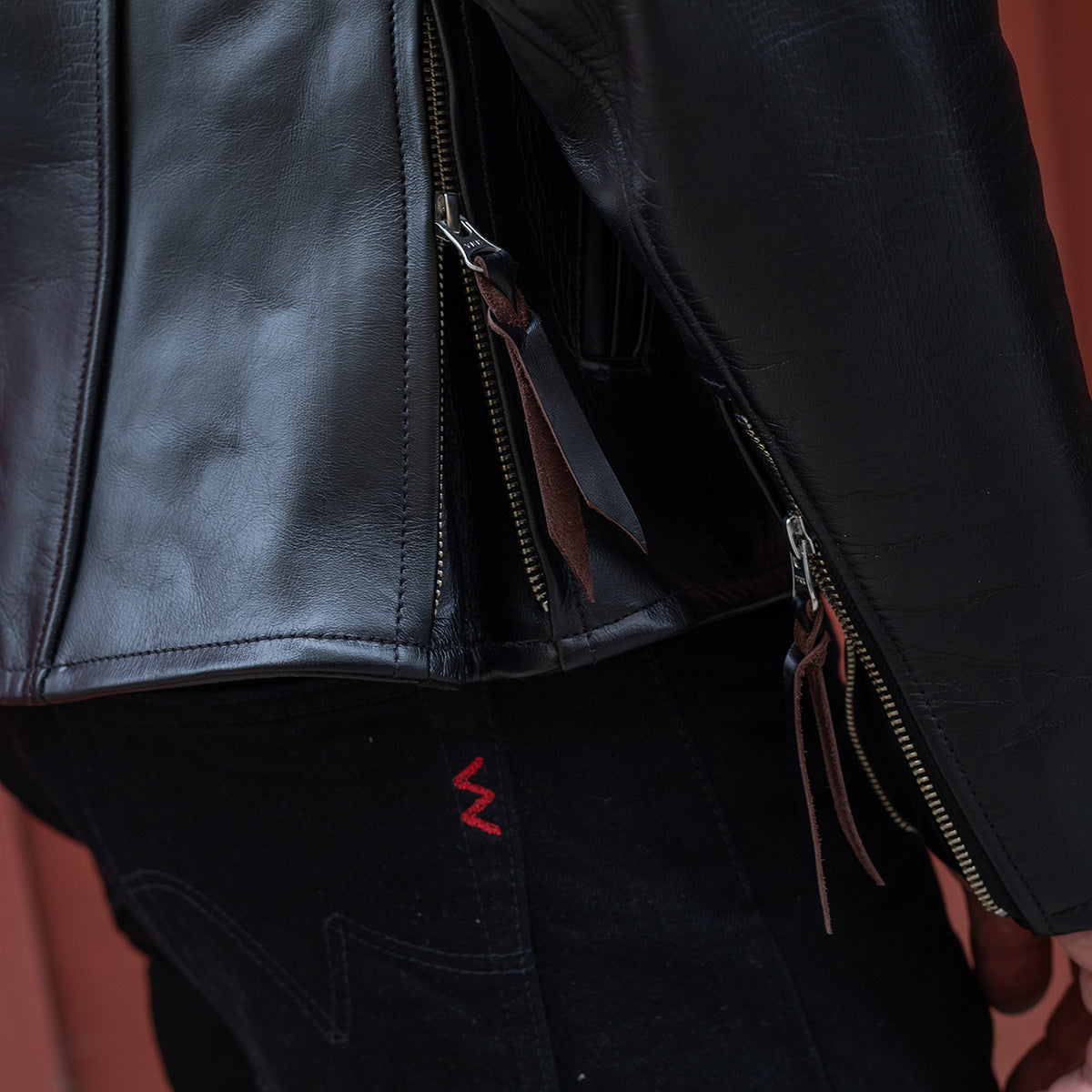 IHJ-54-BLK - Japanese Horsehide Rider's Jacket with collar - Black