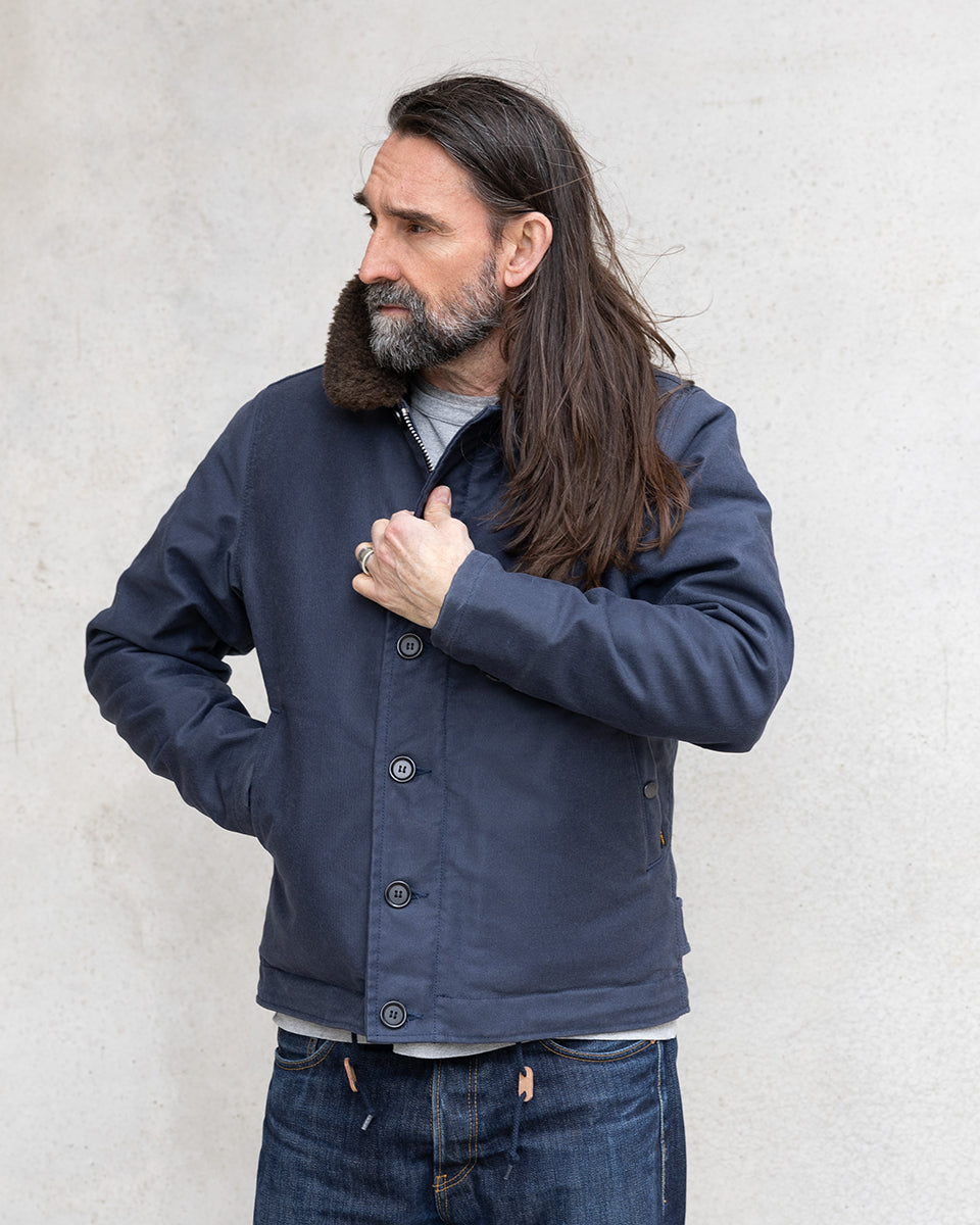 IHM-37-NAV - FW26 - Oiled Whipcord N1 Deck Jacket - Navy