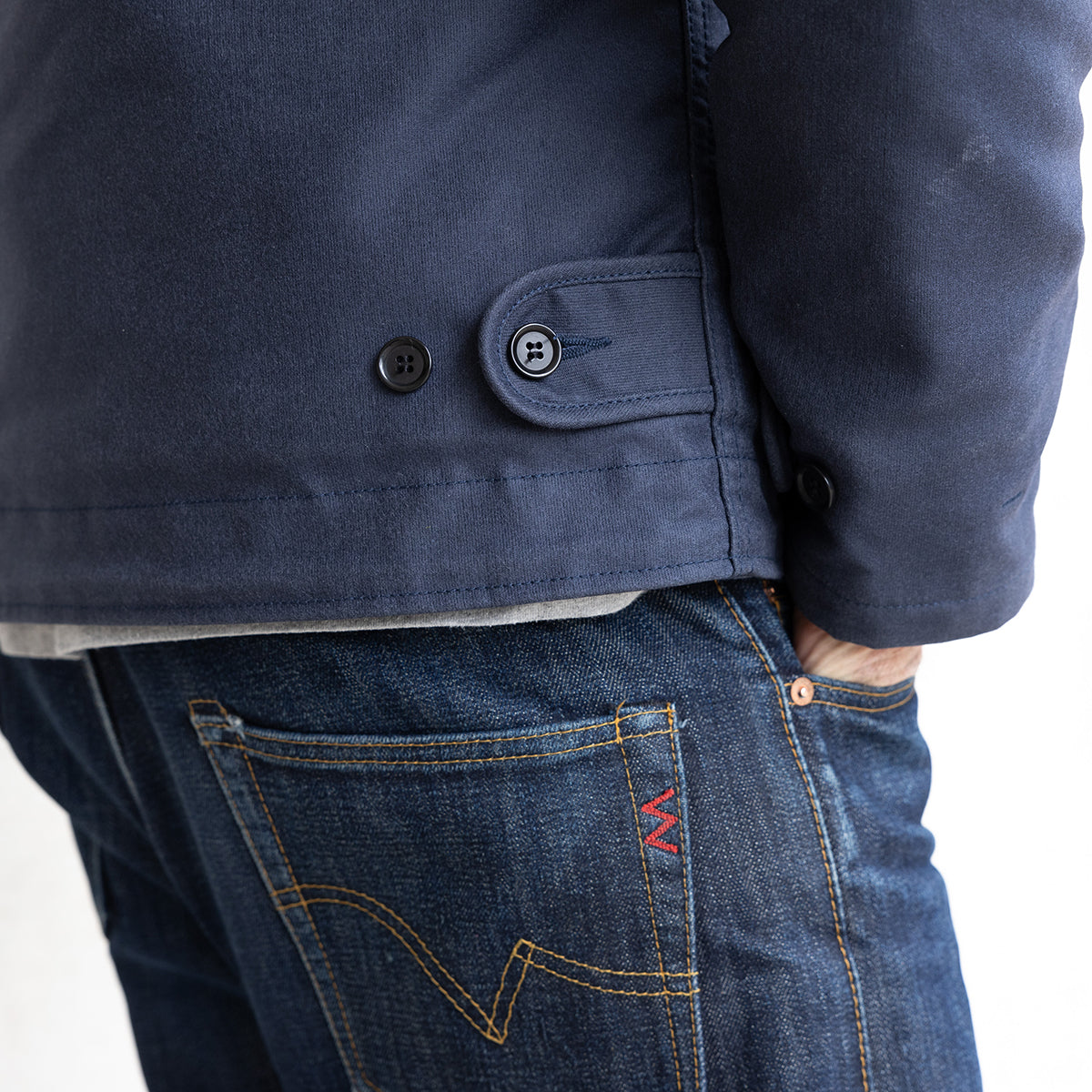 IHM-37-NAV - FW26 - Oiled Whipcord N1 Deck Jacket - Navy