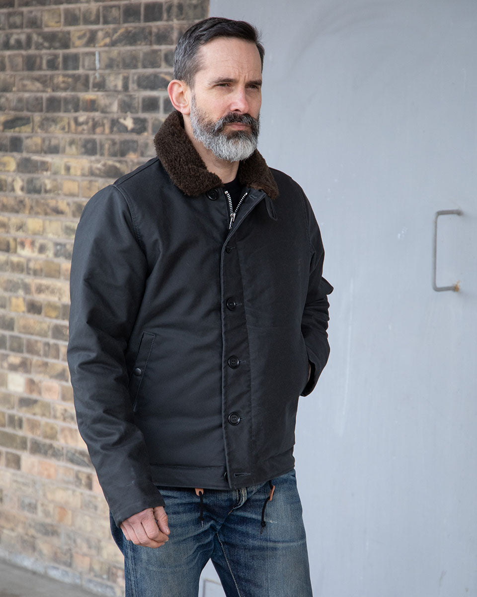 IHM-37-BLK - FW25 - Oiled Whipcord N1 Deck Jacket - Black – IRON