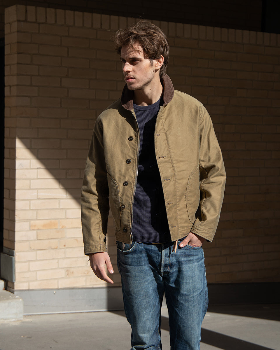 IHM-48-KHA- FW25 - 12oz Whipcord Lightweight N1 Deck Jacket - Khaki
