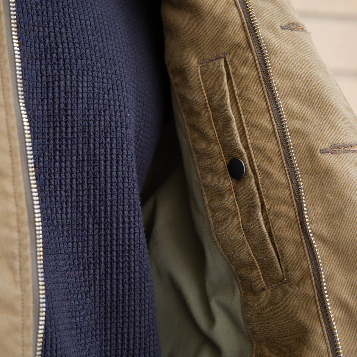 IHM-48-KHA- FW25 - 12oz Whipcord Lightweight N1 Deck Jacket - Khaki