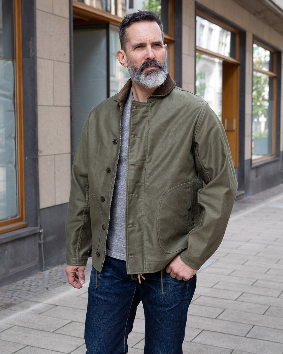 IHM-53-ODG - FW26 - 12oz Whipcord Lightweight N1 Deck Jacket - Olive Drab Green