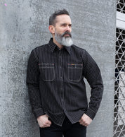 IHSH-266-BLK - 12oz Wabash Work Shirt - Black