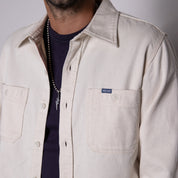 IHSH-414-WHT - 9oz Cotton Linen Work Shirt - Off White