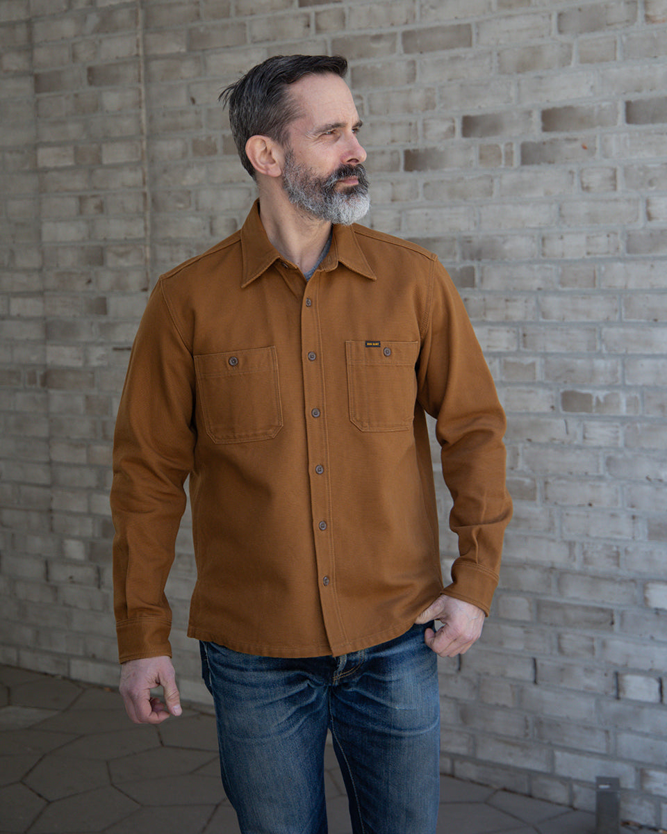 IHSH-423-CAM - 13oz Oxford Cloth Work Overshirt - Camel – IRON