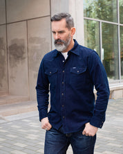 IHSH-438-IND - SS26 - 7.5oz Selvedge Corduroy Western Shirt - Indigo