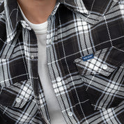 IHSH-439-BLK - SS26 - 9oz Selvedge Flannel Western Shirt - Black Check