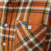 IHSH-442-ORA - SS26 - 9oz Selvedge Flannel Work Shirt - Orange Check