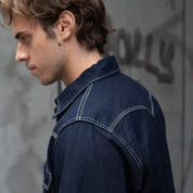 IHSH-444-IND - SS26 - 7oz Cotton Linen Chambray Western Shirt - Indigo