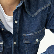 IHSH-448-IND - FW26 - 7oz Recycled Cotton Denim Western Shirt - Indigo