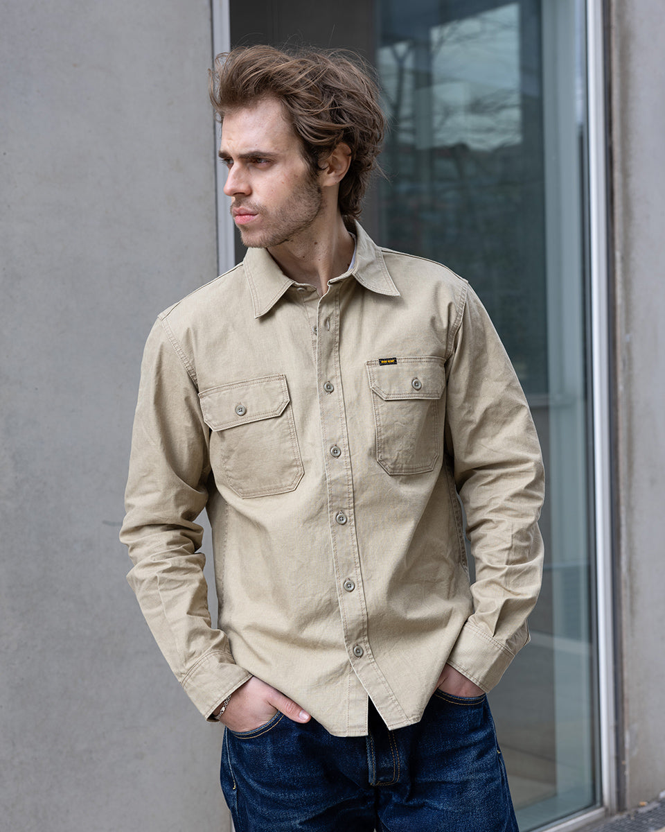 IHSH-449-KHA - FW26 - 8oz Military Work Shirt - Khaki