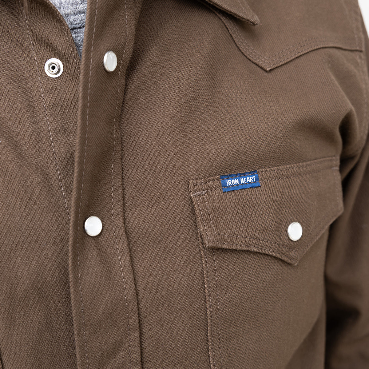 IHSH-454-BRN - FW26 - 11oz Military Serge Western Shirt - Brown