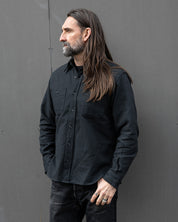 IHSH-460-BLK - FW26 - Ultra Heavy Flannel Herringbone Work Shirt - Black