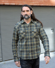 IHSH-461-GRY - FW26 - Ultra Heavy Flannel Check Western Shirt - Grey