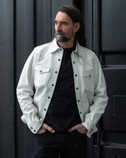 IHSH-464-WHT - FW26 - Leather Western Shirt - White