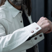 IHSH-464-WHT - FW26 - Leather Western Shirt - White