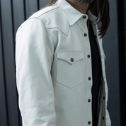 IHSH-464-WHT - FW26 - Leather Western Shirt - White