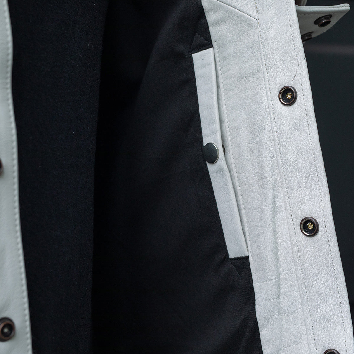 IHSH-464-WHT - FW26 - Leather Western Shirt - White