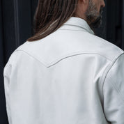 IHSH-464-WHT - FW26 - Leather Western Shirt - White