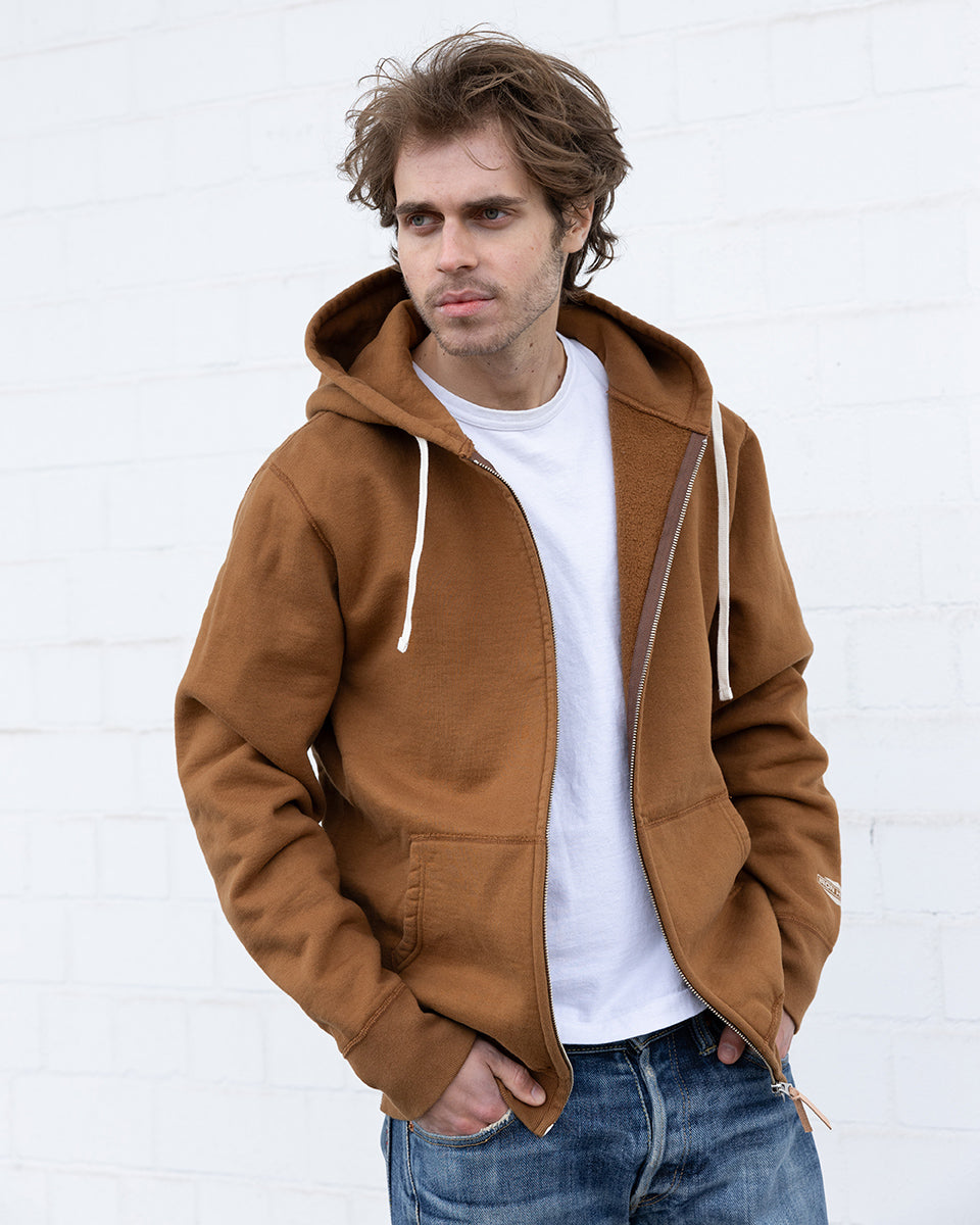 IHSW-72-BRN - FW26 - 14oz Ultra Heavyweight Loopwheel Zip Up Hoodie - Brown