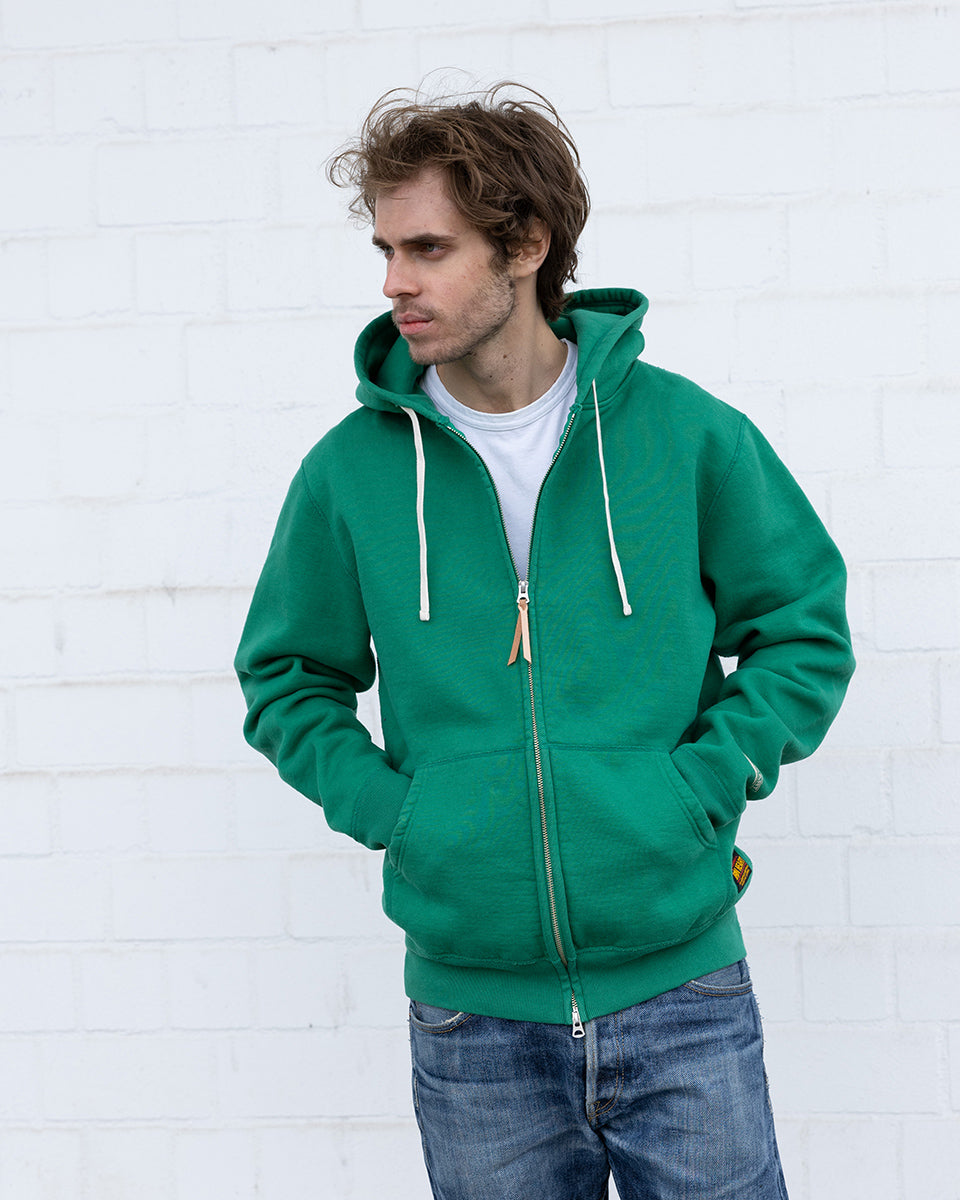 IHSW-82L-GRN - FW26 - 14oz Ultra Heavyweight Loopwheel Zip Up Hoodie - Green