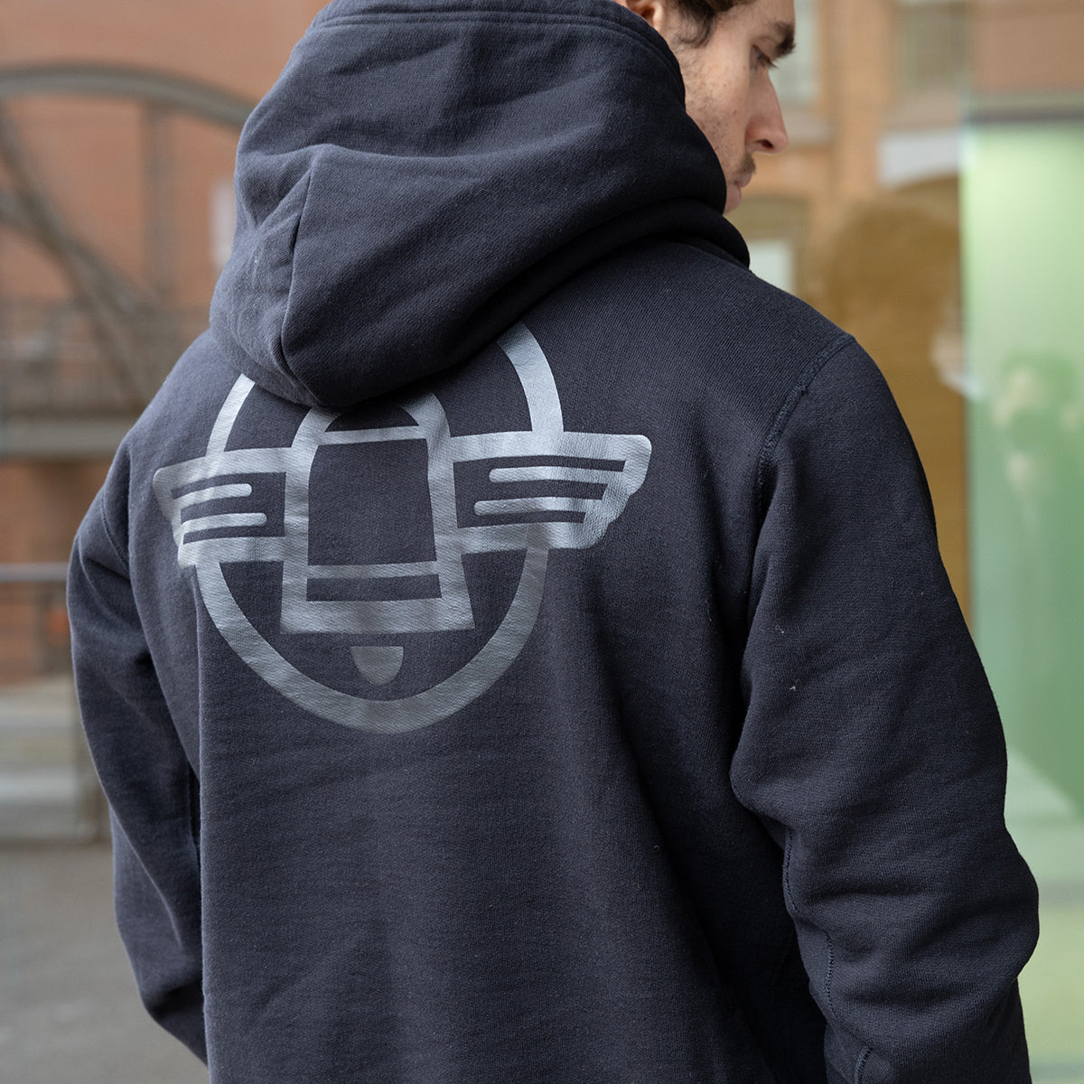 IHSW-84-BLK - FW26 -  Printed 14oz Ultra Heavyweight Loopwheel Cotton Hoodie - Black