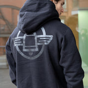 IHSW-84-BLK - FW26 -  Printed 14oz Ultra Heavyweight Loopwheel Cotton Hoodie - Black