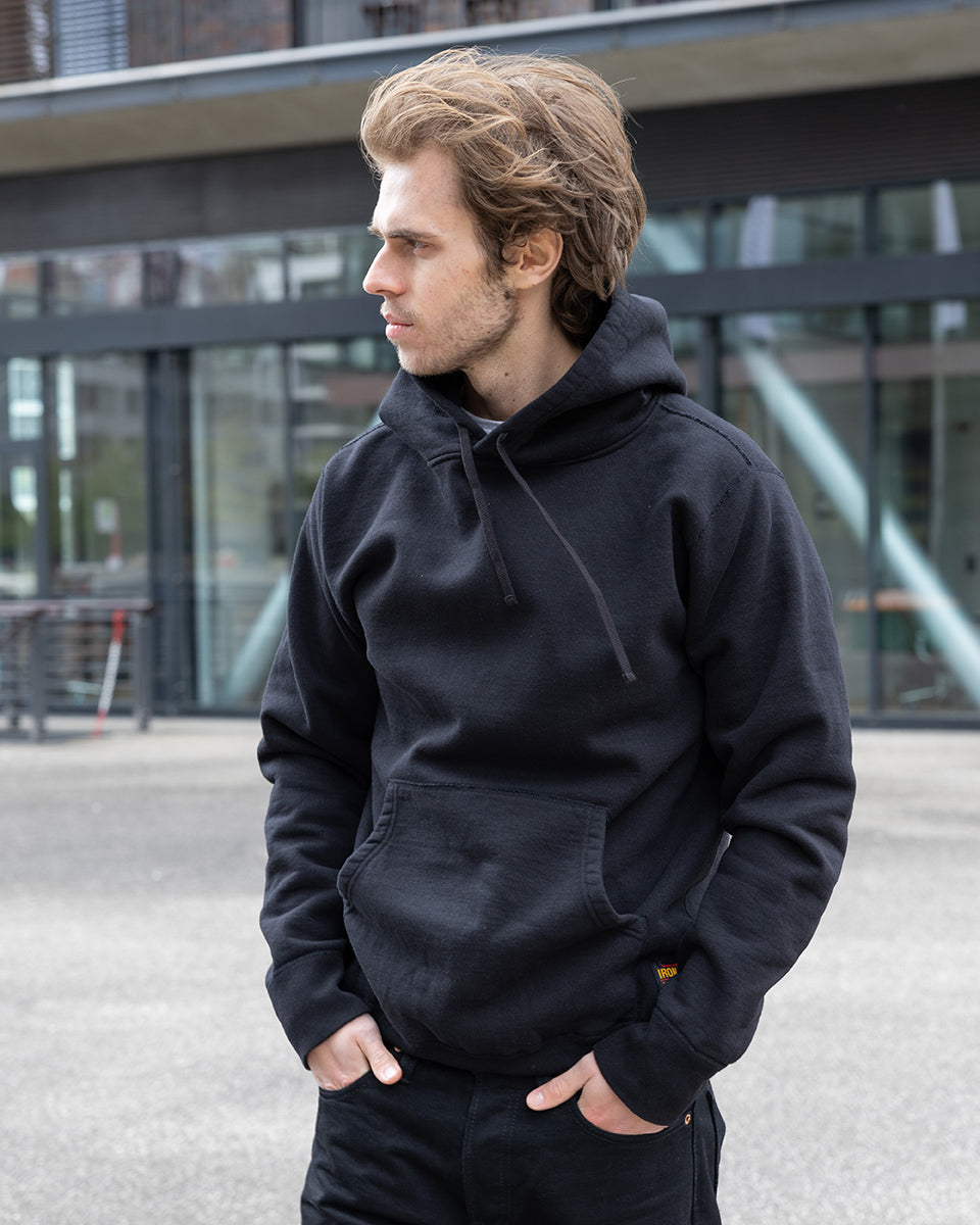 IHSW-84-BLK - FW26 -  Printed 14oz Ultra Heavyweight Loopwheel Cotton Hoodie - Black