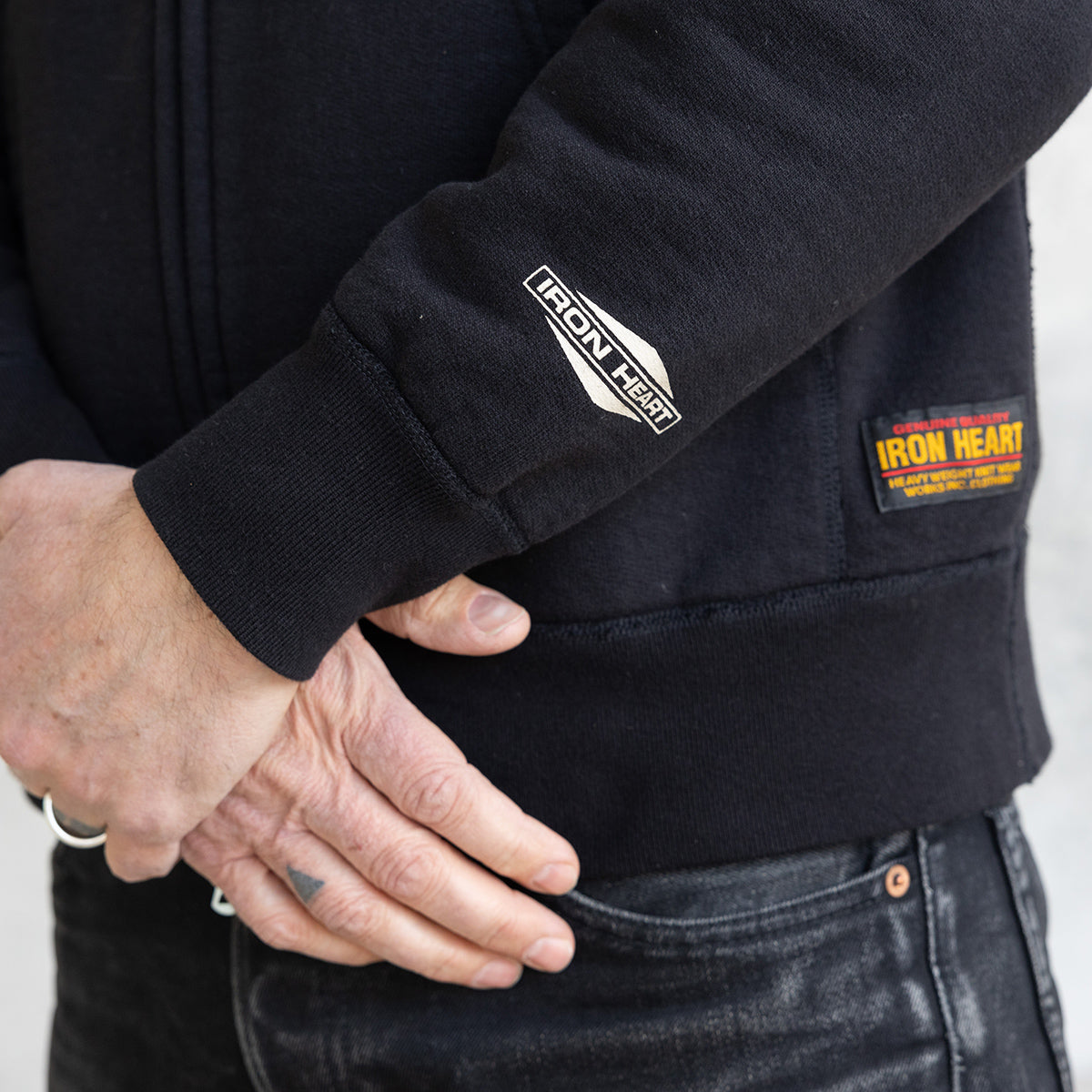 IHSW-85-BLK - FW-26 - 14oz Ultra Heavyweight Loopwheel Zip Up Award Sweater - Black