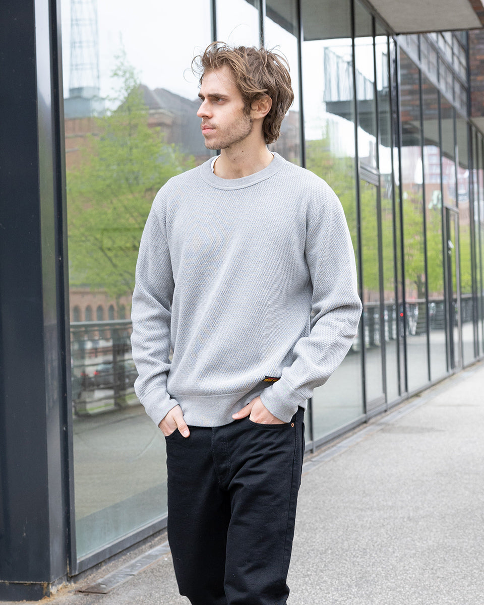 IHSW-86-GRY - FW26 - Heavyweight Thermal Crew Neck Sweater - Grey