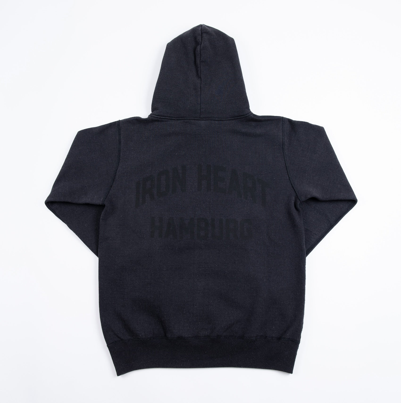 IHSW-HAM-BLK 14oz Ultra Heavyweight Loopwheel Cotton Hoodie (Collaboration) Vintage Black