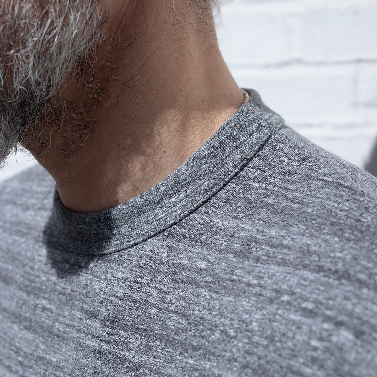 IHT-1610L-GRY - 6.5oz Loopwheel Crew Neck T-Shirt (Long) - Grey