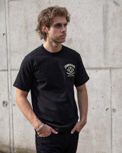 IHT-2603-BLK - 7.5oz Printed Loopwheel Crew Neck T-Shirt - Black