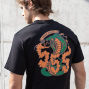 IHT-555-BLK - 7.5oz Printed Loopwheel Crew Neck T-Shirt - Black