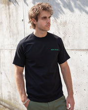 IHT-555-BLK - 7.5oz Printed Loopwheel Crew Neck T-Shirt - Black