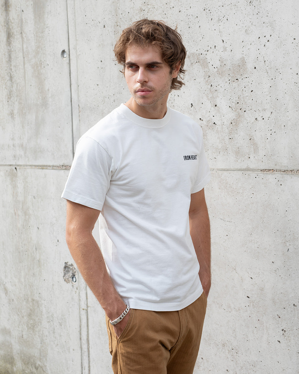 IHT-634-WHT - 7.5oz Printed Loopwheel Crew Neck T-Shirt - White