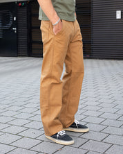 IH-748-BRN - 10oz Herringbone Wide Pants - Brown
