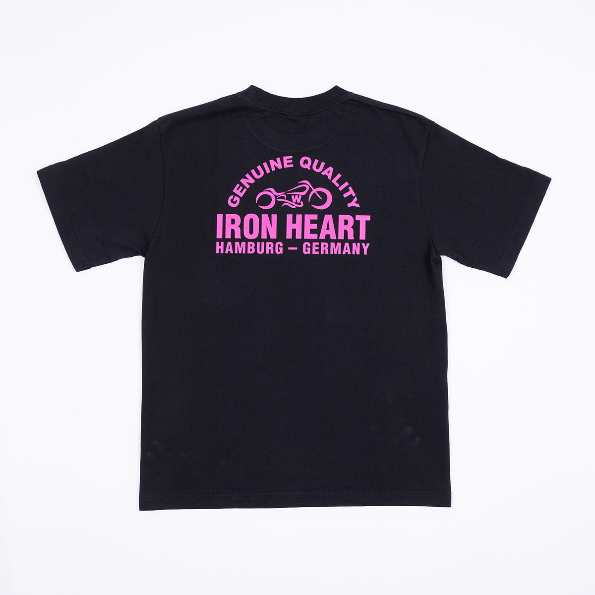 IHT-IHG-8-BLK - Iron Heart Hamburg - Germany 7.5oz Loopwheel Crew Neck T-Shirt - Black