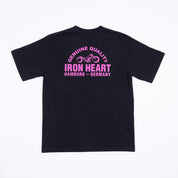 IHT-IHG-8-BLK - Iron Heart Hamburg - Germany 7.5oz Loopwheel Crew Neck T-Shirt - Black