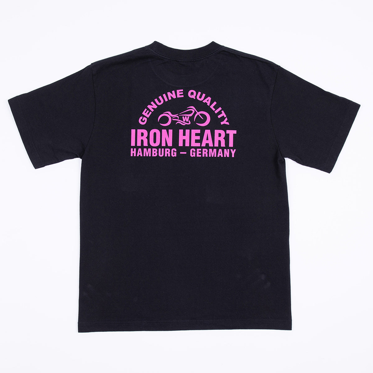 IHT-IHG-8-BLK - Iron Heart Hamburg - Germany 7.5oz Loopwheel Crew Neck T-Shirt - Black