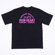IHT-IHG-8-BLK - Iron Heart Hamburg - Germany 7.5oz Loopwheel Crew Neck T-Shirt - Black