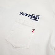 IHT-IHG-7-P-WHT/2 - Iron Heart Germany 7.5oz Loopwheel Crew Neck Pocket T-Shirt - White