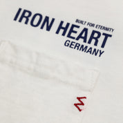 IHT-IHG-7-P-WHT/2 - Iron Heart Germany 7.5oz Loopwheel Crew Neck Pocket T-Shirt - White