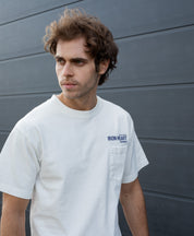 IHT-IHG-7-P-WHT/2 - Iron Heart Germany 7.5oz Loopwheel Crew Neck Pocket T-Shirt - White