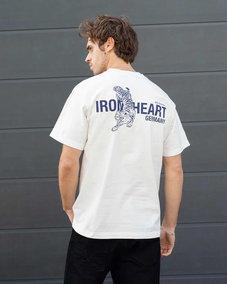 IHT-IHG-7-WHT/2 - Iron Heart Germany 7.5oz Loopwheel Crew Neck T-Shirt - White