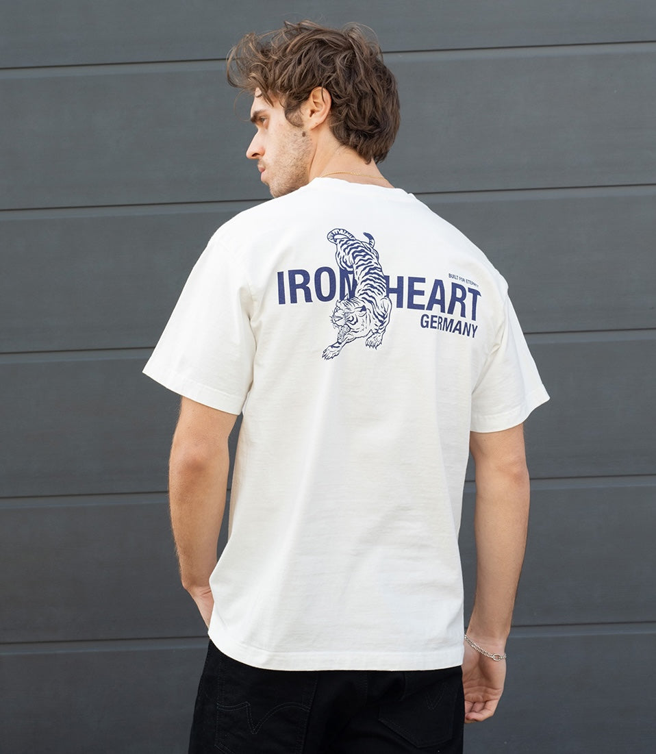 IHT-IHG-7-WHT - Iron Heart Germany 7.5oz Loopwheel Crew Neck T-Shirt - White